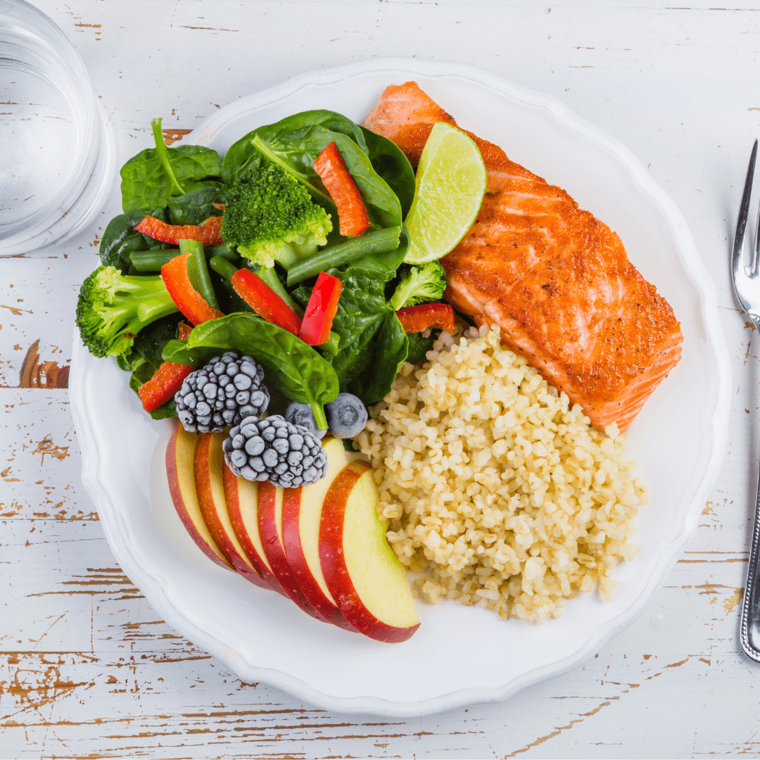 Cena estilo fitness con salmón